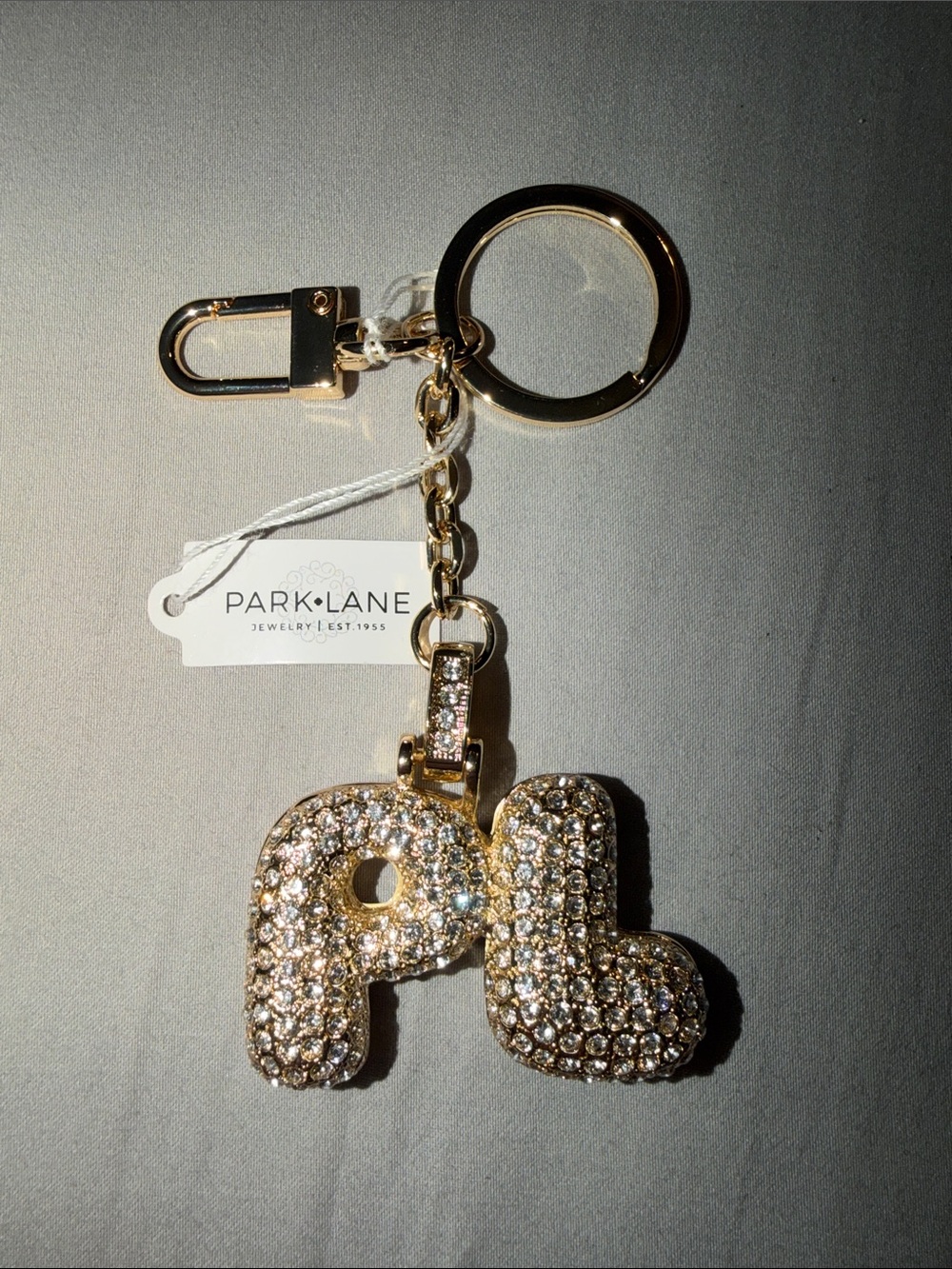 Park Lane Gold Crystal PL Initial Keychain Charm